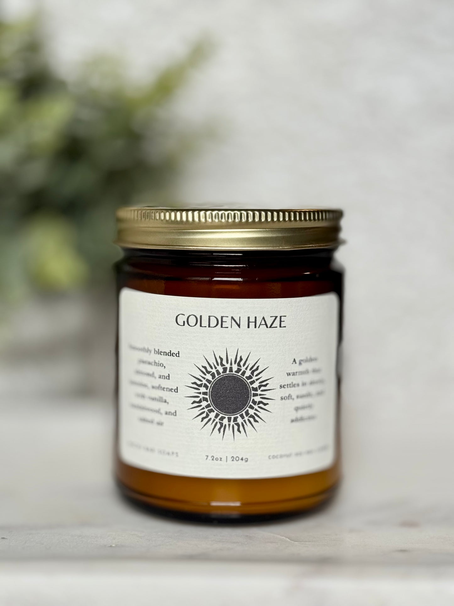 Jar of 'Golden Haze' on a light background