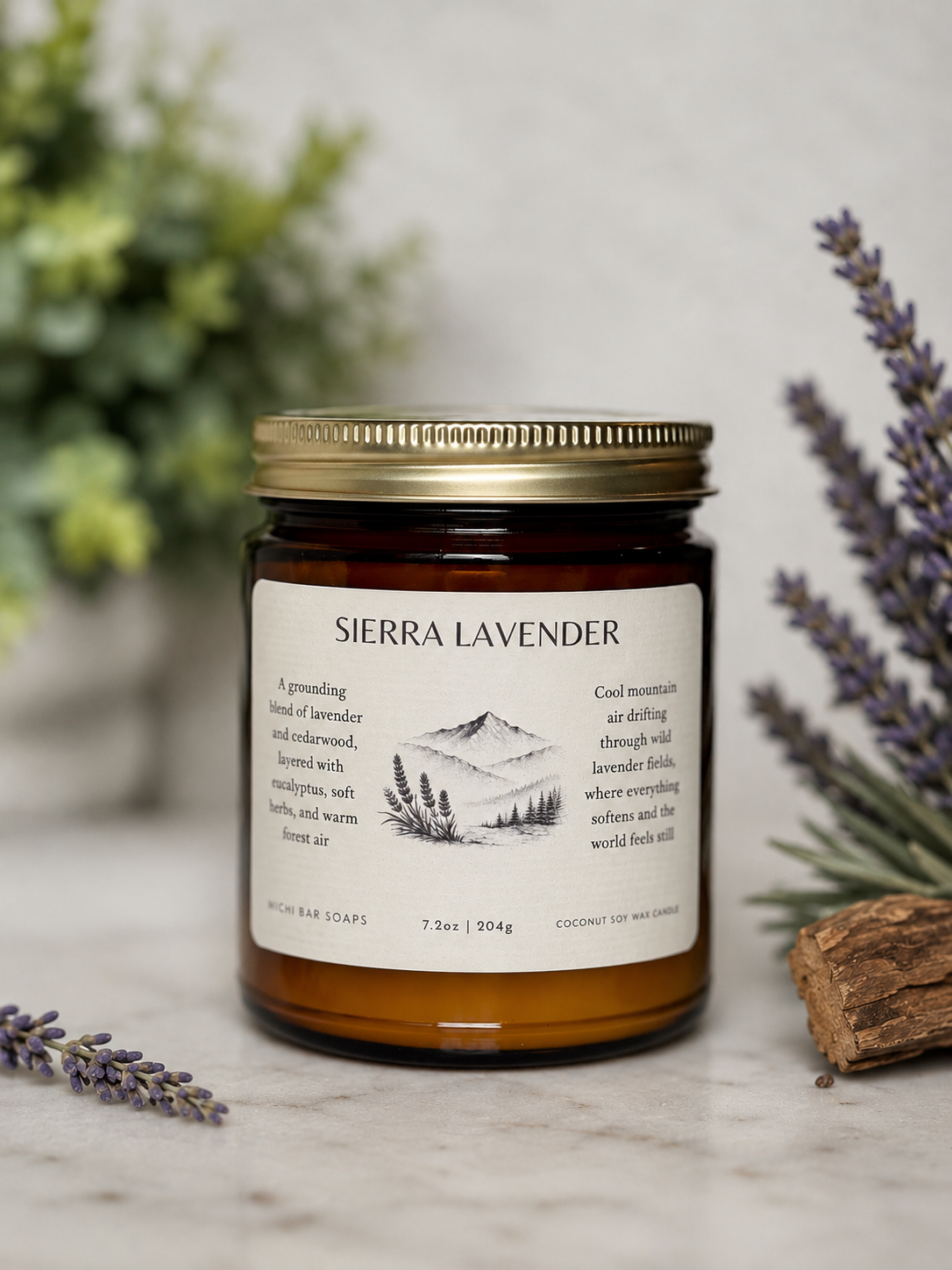 Glass Amber ja candle with gold lid