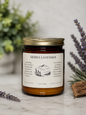 Glass Amber ja candle with gold lid
