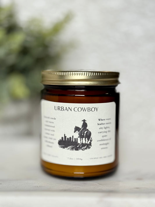 Jar of Urban Cowboy product on a light background